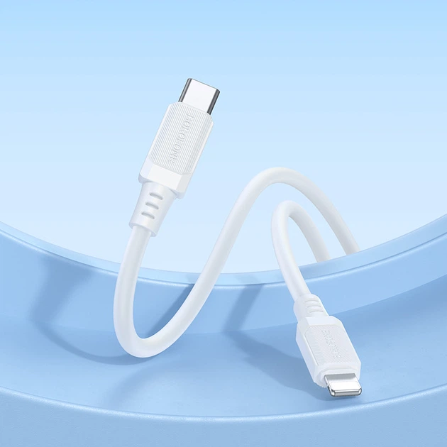 Кабель BOROFONE BX115 Lotto PD silicone charging data cable iP White - Фото 4 Кабель BOROFONE BX115 Lotto PD silicone charging data cable iP White - изображение 4