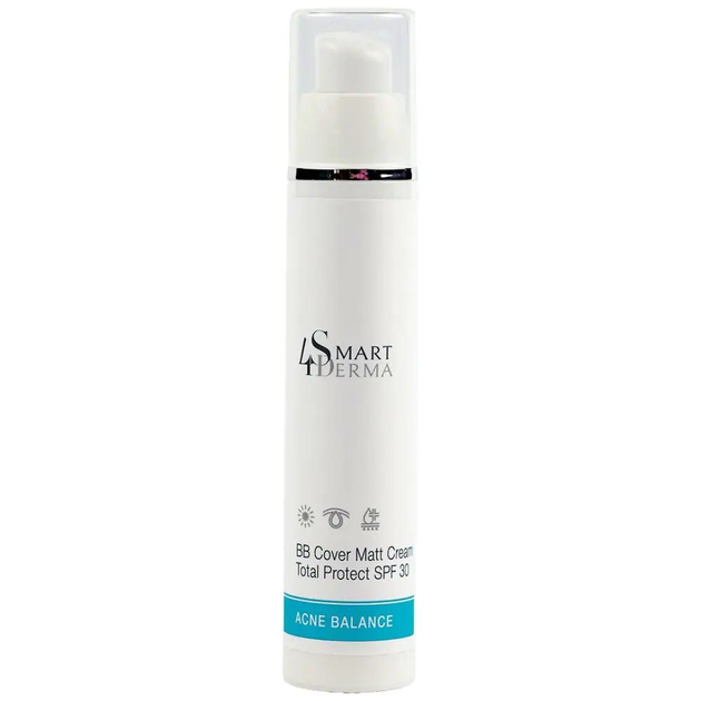 Матуючий ВВ крем Smart4Derma Acne Balance BB COVER MATT CREAM TOTAL PROTECT SPF 30 50мл - Фото 1 Матуючий ВВ крем Smart4Derma Acne Balance BB COVER MATT CREAM TOTAL PROTECT SPF 30 50мл - изображение 1