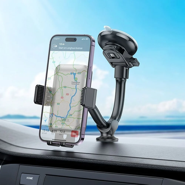 Автотримач для телефона HOCO H27 Rock push-type car holder(center console) Black gray - Фото 8 Автотримач для телефона HOCO H27 Rock push-type car holder(center console) Black gray - зображення 8