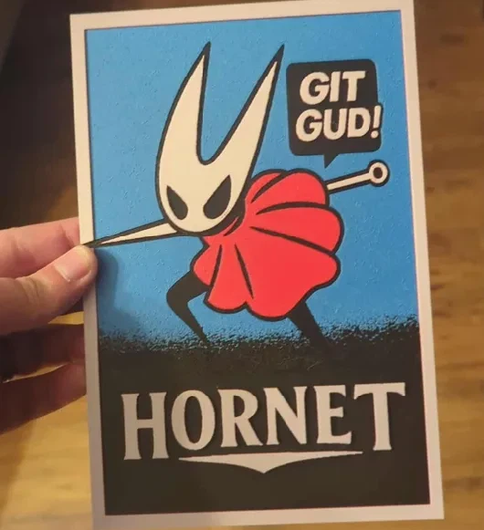 Постер-картина Hornet з гри Hollow Knight з написом Git Gud. Aivory - изображение 2