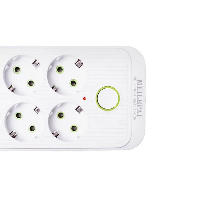 Мережевий фільтр-подовжувач SMART 6 розеток 4 USB-A+1 USB Type-C на 5 метрів білий - зображення 4