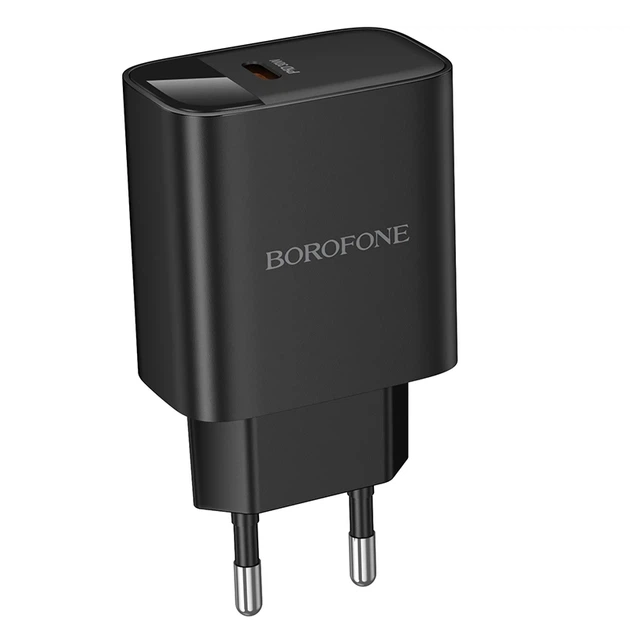Мережевий зарядний пристрій BOROFONE BA97A Ilustre single-port PD30W charger with digital display (EU) Black - зображення 5