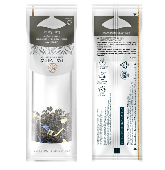 Чорний чай із бергамотом Palmira "Сірий Граф" (Earl Gray) - 10 шт. ДЛЯ ЗАВАРНИКА 40 грамів - зображення 2