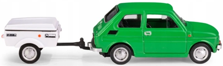 Model kolekcjonerski Daffi Fiat 126p + Przyczepa Niewiadow Krótka 1:43 K‑613 Zielony (5905422116139) - obraz 5