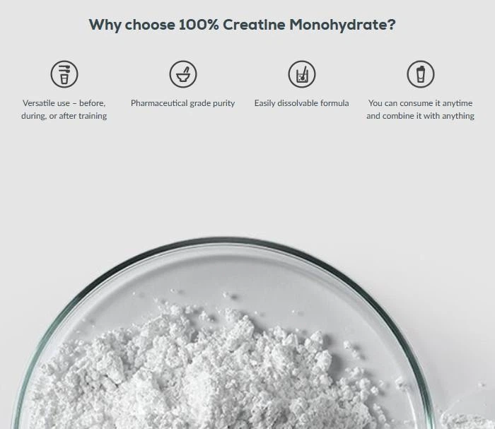 Креатин BioTechUSA 100% Creatine Monohydrate Micronized Unflavored, 500 г, без вкуса (креатин моногидрат микронизированный) - изображение 3