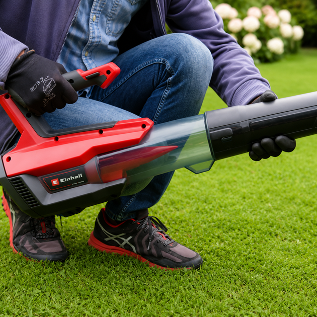 Воздуходув садовый Einhell Professional GP-LB 18/200 Li E аккумуляторный 200 км/ч 18В без АКБ и ЗУ (3433555) - Фото 6 Воздуходув садовый Einhell Professional GP-LB 18/200 Li E аккумуляторный 200 км/ч 18В без АКБ и ЗУ (3433555) - изображение 6