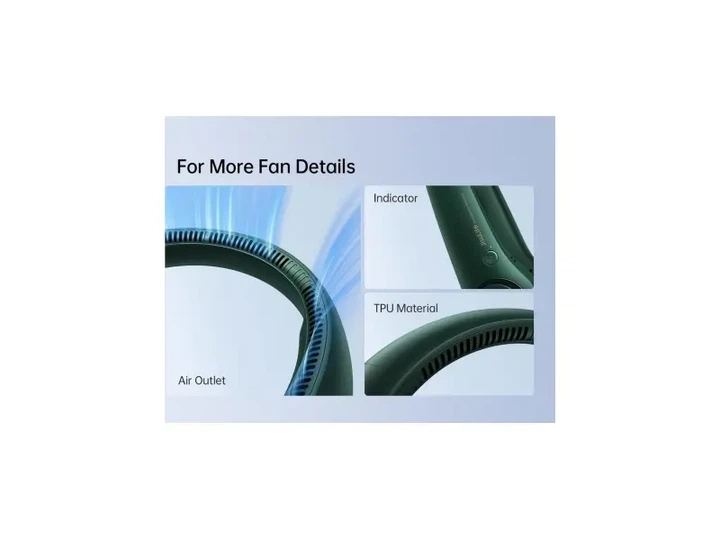 Вентилятор портативний Jisulife Neck Fan Life3 FA14 Green - изображение 18
