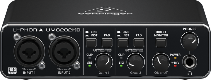 Аудіоінтерфейс Behringer U-PHORIA UMC202HD (748252141941) - зображення 2