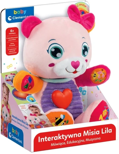 Інтерактивна м'яка іграшка Clementoni Baby Misia Lila 50387 (8005125503872) - Фото 2 Інтерактивна м'яка іграшка Clementoni Baby Misia Lila 50387 (8005125503872) - зображення 2