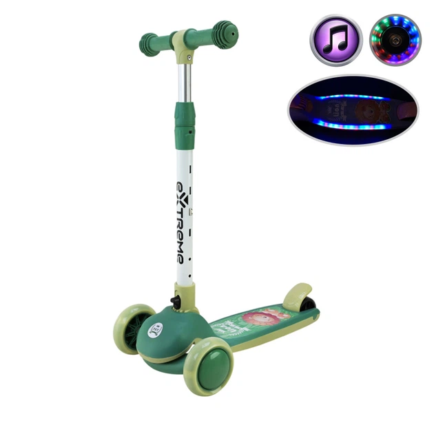 Детский самокат 3-х колесный Extreme Motion SC817(Green) с музыкой и светом - Фото 2 Детский самокат 3-х колесный Extreme Motion SC817(Green) с музыкой и светом - изображение 2