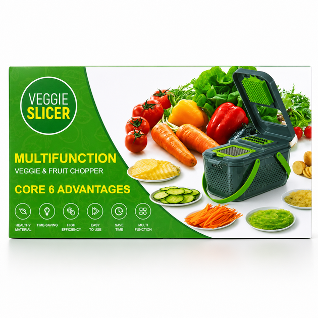Овочерізка Мультислайсер vegetable cutter / Мультислайсер для овочів та фруктів / Механічний ручний подрібнювач - зображення 3