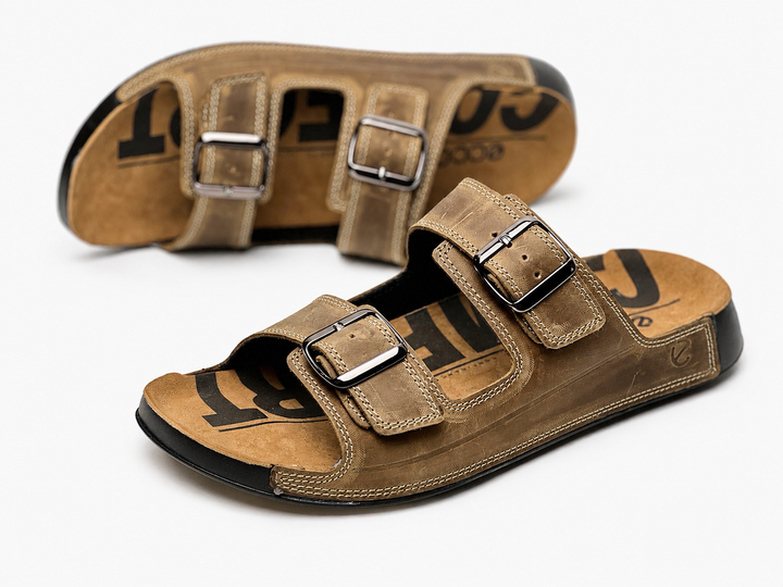 Шльопанці шкіряні чоловічі COZMO M Light Brown 43 - Фото 2 Шльопанці шкіряні чоловічі COZMO M Light Brown 43 - зображення 2