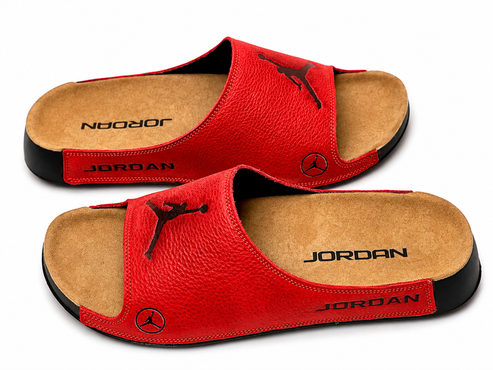 Шлепанцы кожаные мужские Air Jordan Red 42 - зображення 5