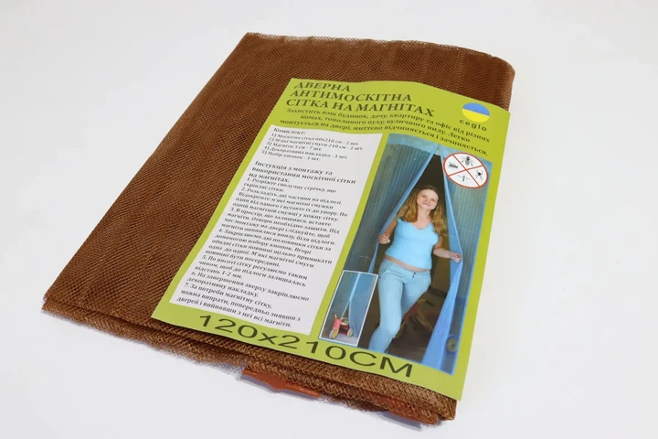 Москітна сітка на двері з магнітами 120х210 см Коричневий (1202/brown) - зображення 4