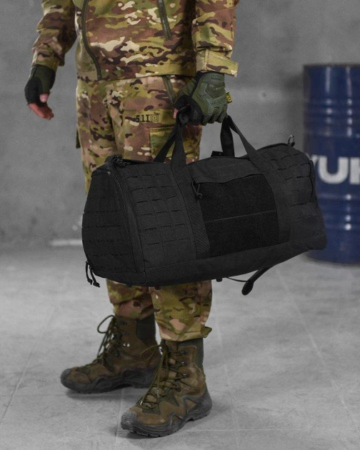 Тактична сумка баул Silver Knight чорна Cordura 600D молле відділення взуття військова ВТ1020 - Фото 1 Тактична сумка баул Silver Knight чорна Cordura 600D молле відділення взуття військова ВТ1020 - зображення 1