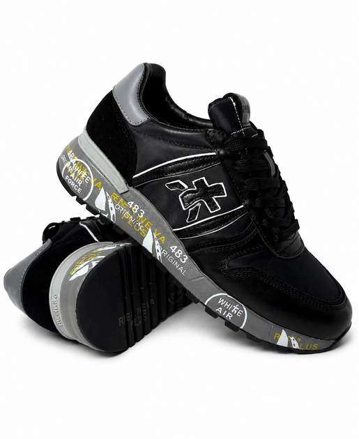 Мужские кроссовки повседневные Premiata Mase Black 43 (27,5 см) Черный - Фото 7 Мужские кроссовки повседневные Premiata Mase Black 43 (27,5 см) Черный - изображение 7