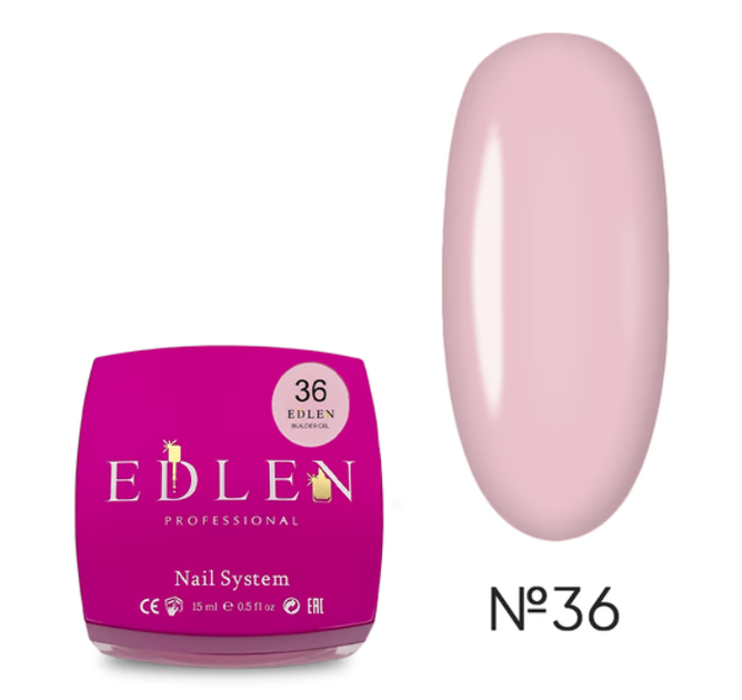 Гель моделирующий Edlen Builder Gel №36 Office 15 мл - Фото 1 Гель моделирующий Edlen Builder Gel №36 Office 15 мл - изображение 1