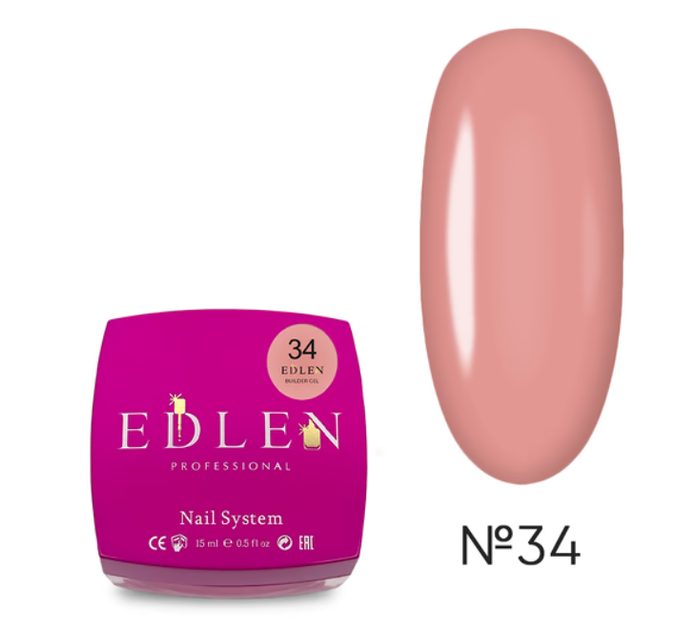 Гель моделирующий Edlen Builder Gel №34 Office 15 мл - Фото 1 Гель моделирующий Edlen Builder Gel №34 Office 15 мл - изображение 1