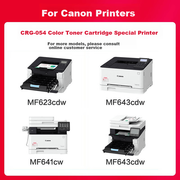 Картридж Jingcheng сумісний аналог Canon CRG-054 (LBP621Cw/LBP623Cdw/LBP623Cdn/MF641Cw/MF642cdw/MF643Cdw/MF645Cx) набір Four Colors - зображення 3