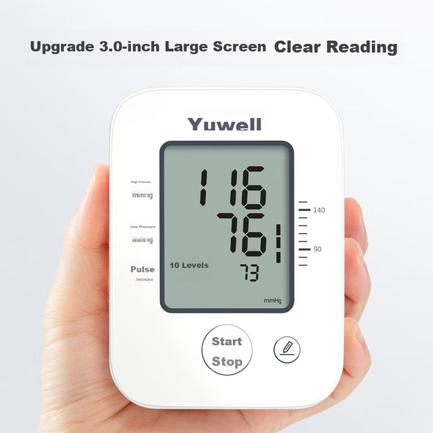 Электронный тонометр Yuwell, прибор для измерения артериального давления в домашних условиях, высокоточный медицинский прибор, голосовые подсказки, измерение давления одной кнопкой, цвет 660D. - изображение 6