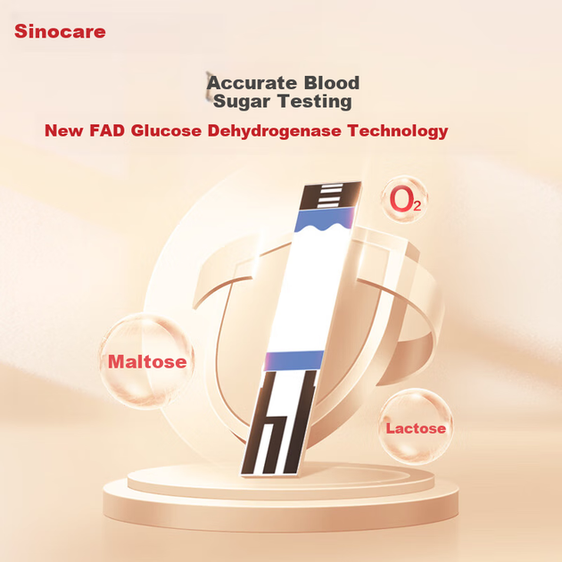 Глюкометр Sinocare GA-3 для домашнего использования, высокоточный прибор для измерения уровня глюкозы в крови, медицинский набор для тестирования с 300 тест-полосками. - изображение 5