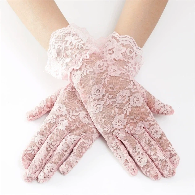 Мереживні рукавички honey fashion accessories s/m/l рожевий (30к007) - зображення 2