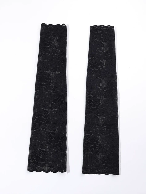Мереживні довгі мітенки нарукавники honey fashion accessories s/m/l чорний (30к063) - зображення 2