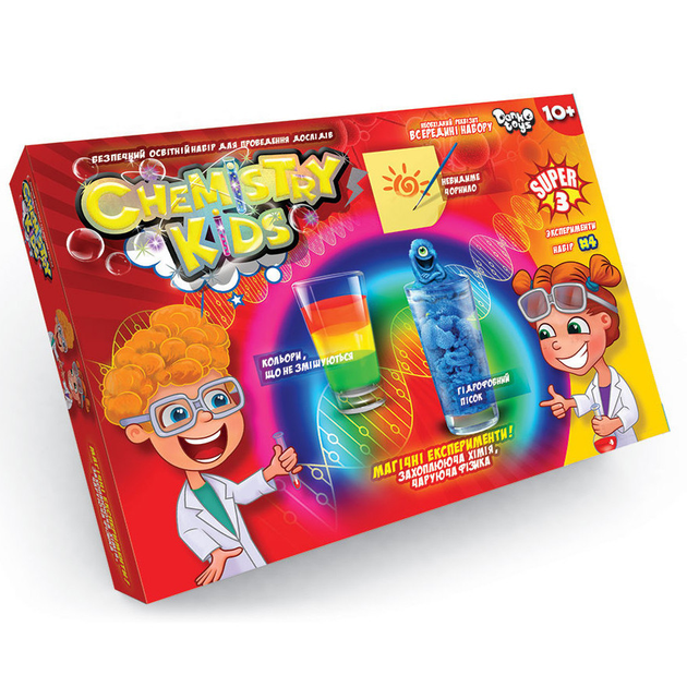 Набір для дослідів Chemistry Kids, економ (українською/російською), Danko Toys - Фото 4 Набір для дослідів Chemistry Kids, економ (українською/російською), Danko Toys - зображення 4