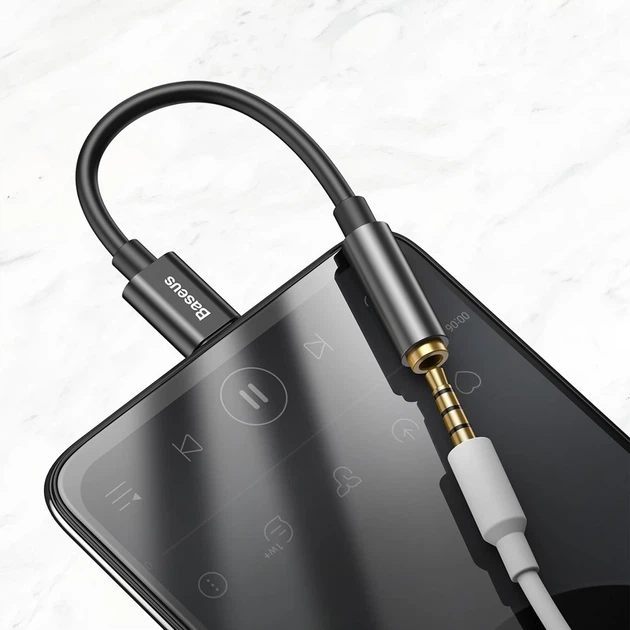Адаптер Baseus L54 USB-C to Jack 3.5 mm Black (CATL54-01) - изображение 11