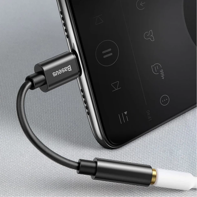 Адаптер Baseus L54 USB-C to Jack 3.5 mm Black (CATL54-01) - изображение 12