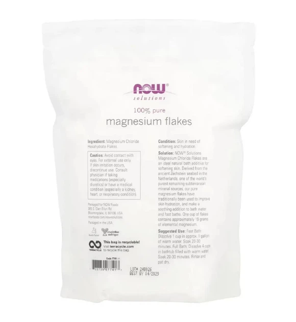 Магнієві пластівці, Magnesium Flakes, NOW Foods, 750 г (NOW-07741) - Фото 2 Магнієві пластівці, Magnesium Flakes, NOW Foods, 750 г (NOW-07741) - изображение 2