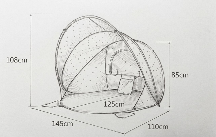 Пляжний намет автоматичний Pop-Up, 145х125х108 см - изображение 9