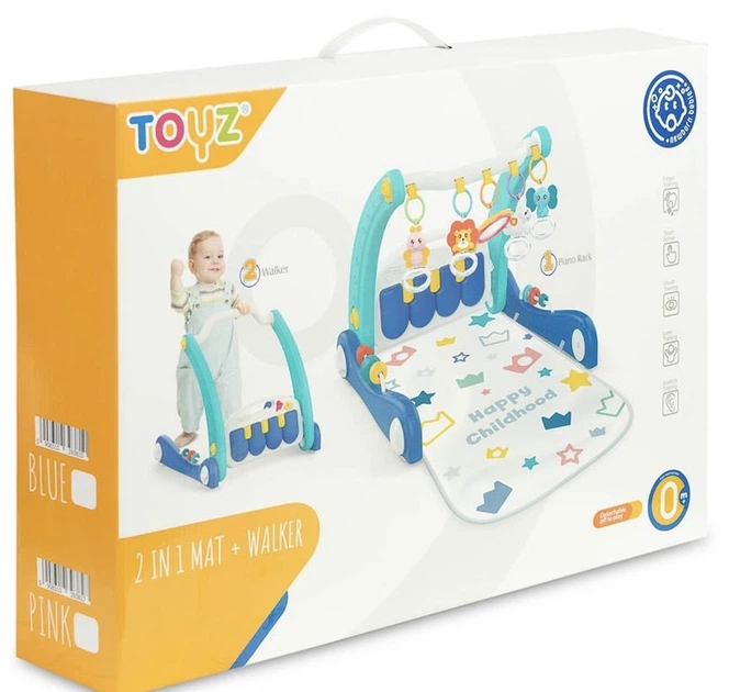 Chodzik-pchacz 2w1 Toyz z mata muzyczna Niebieski (17260) (5908310393810) - obraz 8