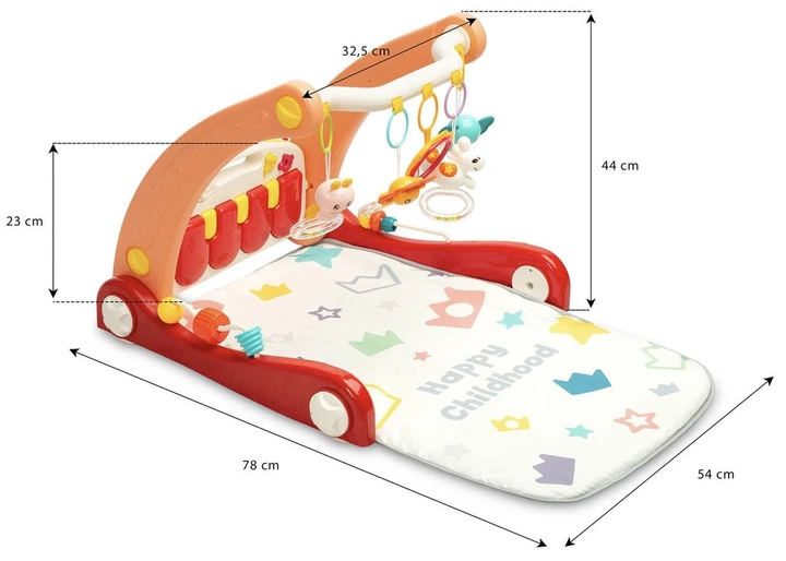 Chodzik-pchacz 2w1 Toyz z mata muzyczna Niebieski (17260) (5908310393810) - obraz 9
