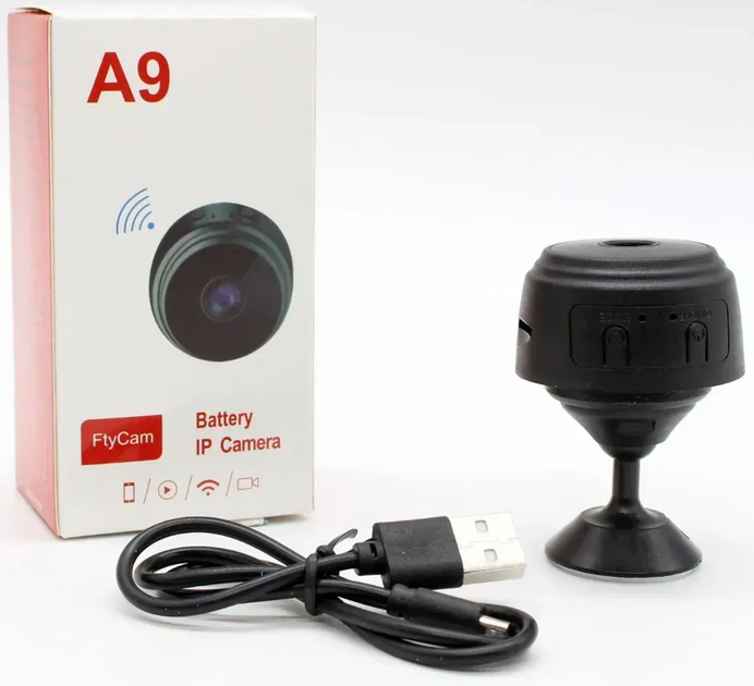 Камера відеоспостереження Wi-Fi Full HD 1080p, A9 / Бездротова вайфай міні камера (L) - изображение 8