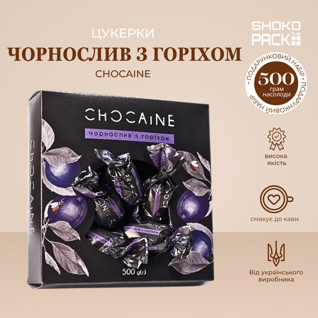 Конфеты чернослив с орехом Chocaine 500г шоколадные конфеты с сухофруктами и орехами натуральные сладости десерт к чаю и кофе подарок для всей семьи праздничное лакомство - Фото 1 Конфеты чернослив с орехом Chocaine 500г шоколадные конфеты с сухофруктами и орехами натуральные сладости десерт к чаю и кофе подарок для всей семьи праздничное лакомство - изображение 1