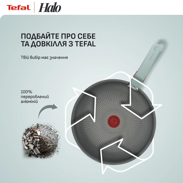 Набір посуду Tefal Halo Eucalyptus 3 предмети (L8029053) - Фото 3 Набір посуду Tefal Halo Eucalyptus 3 предмети (L8029053) - зображення 3