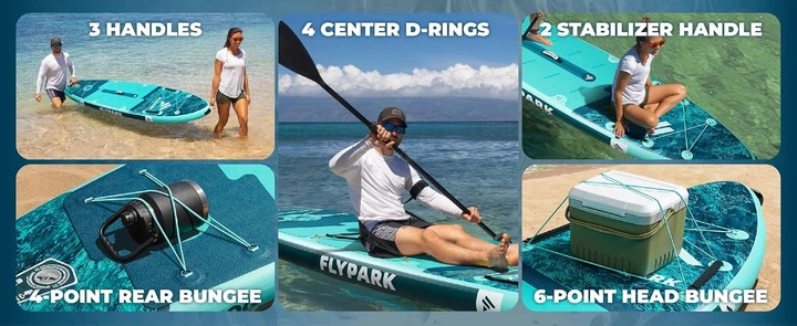 Надувная SUP доска для плавания FLYPARK 335 см Ice Fog Emerald (SUP5021610) - изображение 3