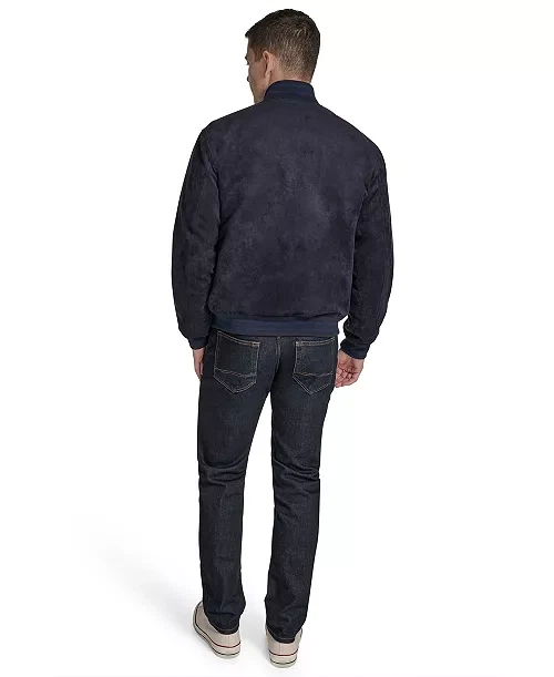 Чоловіча куртка-бомбер Tommy Hilfiger Varsity - Premium Еко-Замша (Water Resistant / Не боїться води L Темно-синя - зображення 6