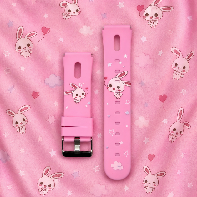 Змінний силіконовий ремінець для дитячого GPS годинника JETIX DF100 Pro Kids ( Print Pink) - зображення 2