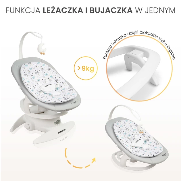 Leżaczek-bujaczek dziecięcy Caretero Noco Grey (5903076320957) - Zdjęcie 2 Leżaczek-bujaczek dziecięcy Caretero Noco Grey (5903076320957) - obraz 2