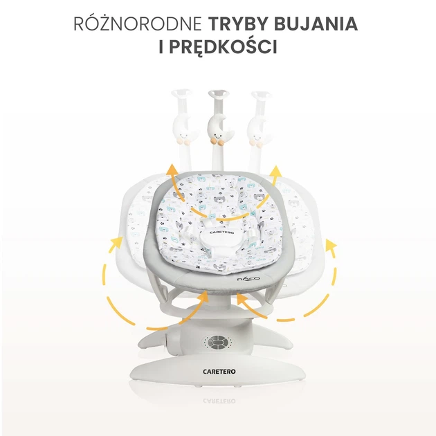 Leżaczek-bujaczek dziecięcy Caretero Noco Grey (5903076320957) - Zdjęcie 5 Leżaczek-bujaczek dziecięcy Caretero Noco Grey (5903076320957) - obraz 5
