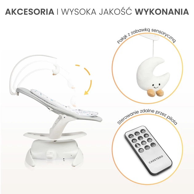 Leżaczek-bujaczek dziecięcy Caretero Noco Grey (5903076320957) - Zdjęcie 8 Leżaczek-bujaczek dziecięcy Caretero Noco Grey (5903076320957) - obraz 8