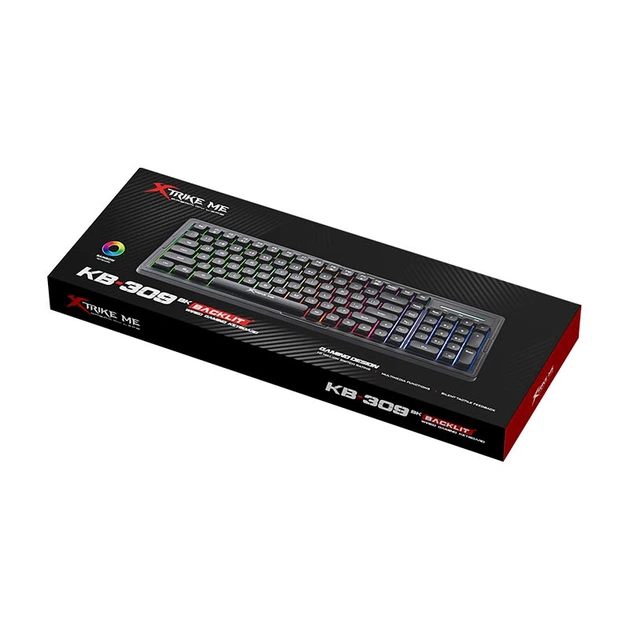 Клавиатура XTRIKE ME wired keyboard KB-309 BK |100 Keys, RGB, EN Layout| - Фото 2 Клавиатура XTRIKE ME wired keyboard KB-309 BK |100 Keys, RGB, EN Layout| - изображение 2