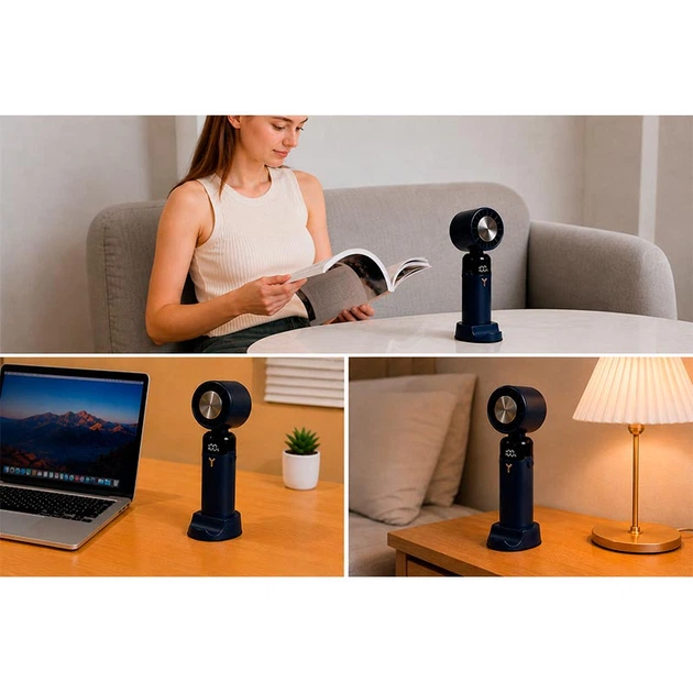 Портативний вентилятор Thermo Electric Cooler Fan dark blue - изображение 2