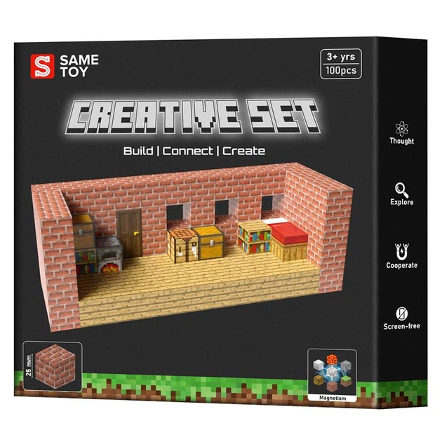 Магнітний конструктор Same Toy Creative Set Brick House 100ел - изображение 2