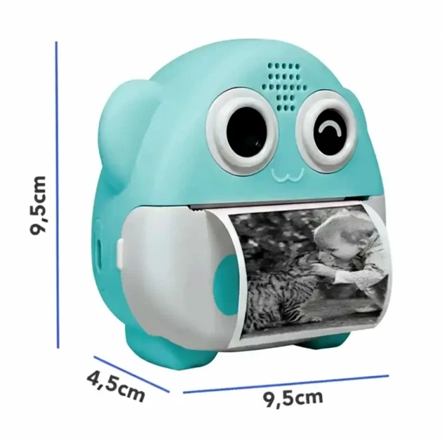 Фотокамера моментальной печати 48 Мп с MP3 и запасом термобумаги голубая для детей с экраном 2,4 дюйма - Фото 7 Фотокамера моментальной печати 48 Мп с MP3 и запасом термобумаги голубая для детей с экраном 2,4 дюйма - зображення 7