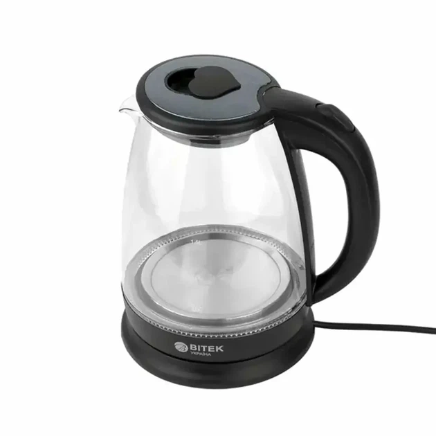Электрочайник 1,8л 2400Вт стеклянный BITEK BT-3110 черный с LED подсветкой и защитой от перегрева - Фото 5 Электрочайник 1,8л 2400Вт стеклянный BITEK BT-3110 черный с LED подсветкой и защитой от перегрева - изображение 5