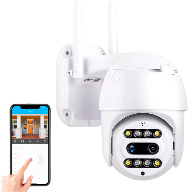 Камера видеонаблюдения уличная HD1080P 2 МП с WiFi поворотная ИК подсветка 30 м TZ Outdoor Camera CF26 - Фото 1 Камера видеонаблюдения уличная HD1080P 2 МП с WiFi поворотная ИК подсветка 30 м TZ Outdoor Camera CF26 - изображение 1