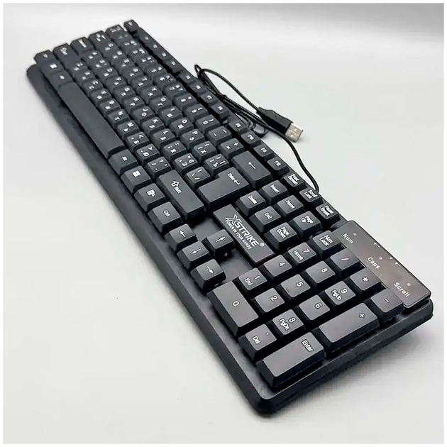 Комплект клавиатура с RGB подсветкой и USB мышь для ПК и ноутбука XSTRIKE X-1012 черный - Фото 5 Комплект клавиатура с RGB подсветкой и USB мышь для ПК и ноутбука XSTRIKE X-1012 черный - изображение 5